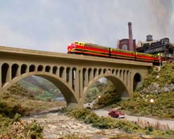 Trackside Model Railroading HO scale KCS layout is centered around the Union Station in Kansas City, Missouri