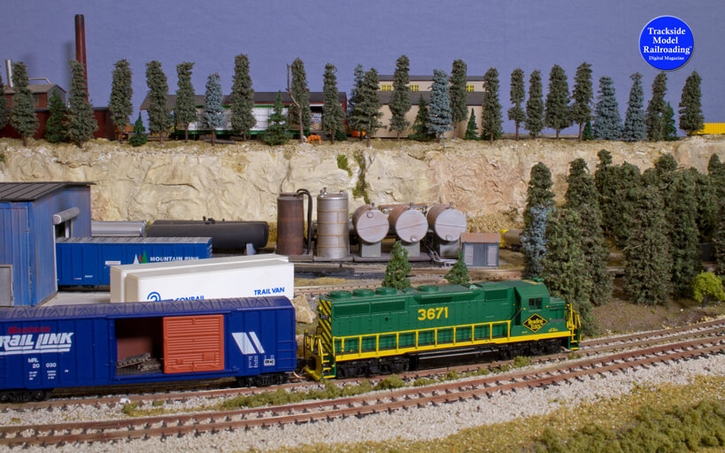 Trackside Model Railroading Blue Arrow Lines in HO Scale.