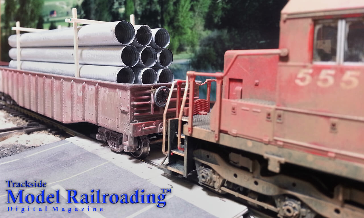 Make very realistic corrugated galvanized pipe loads for your gondola cars in this months free edition of Trackside Model Railroading.